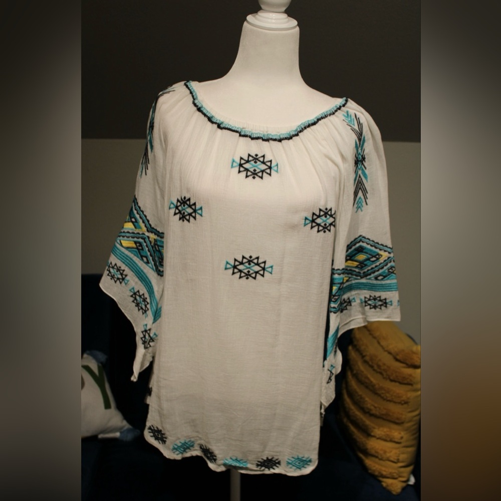 Urban Mangoz Tribal print embroidered top boho
